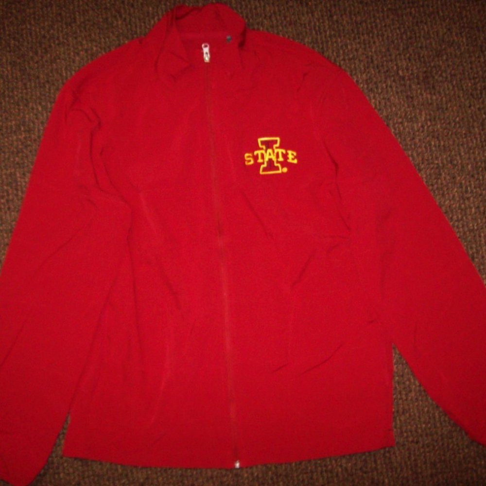 IOWA STATE CYCLONES NCAA Full Zip Casual Jacket with Sewn Logo M L XL 2X RED